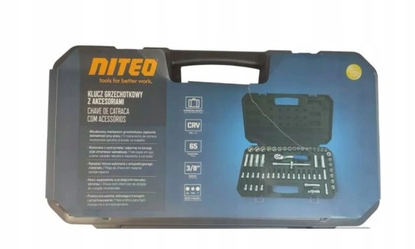 Zestaw kluczy z grzechotką Niteo Tools 65 elementów Liczba elementów w zestawie 65