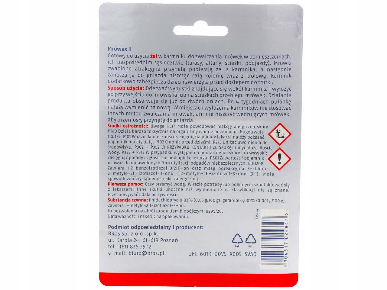 SILNA TRUTKA ŚRODEK PREPARAT PUŁAPKA NA MRÓWKI FARAONA MRÓWEX BROS Rodzaj proszek