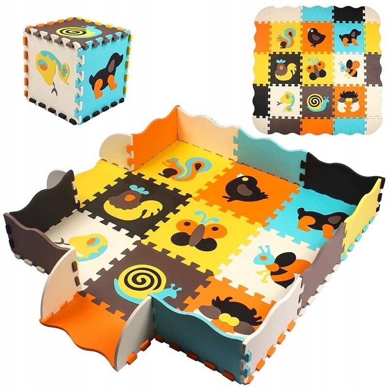 PIANKOWA Mata ZWIERZĘTA PUZZLE składana MIĘKKA XXL Płeć chłopcy dziewczynki