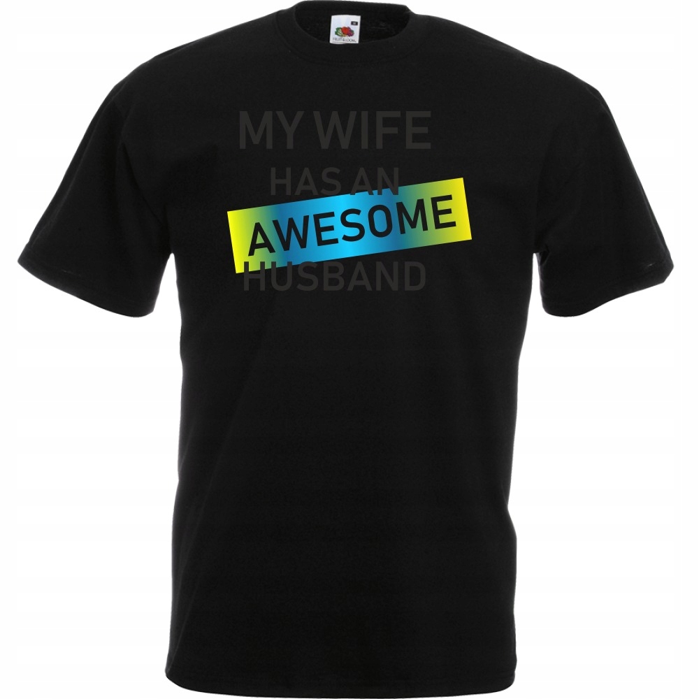 

Koszulka mąż żona dla par awesome 1 M czarna