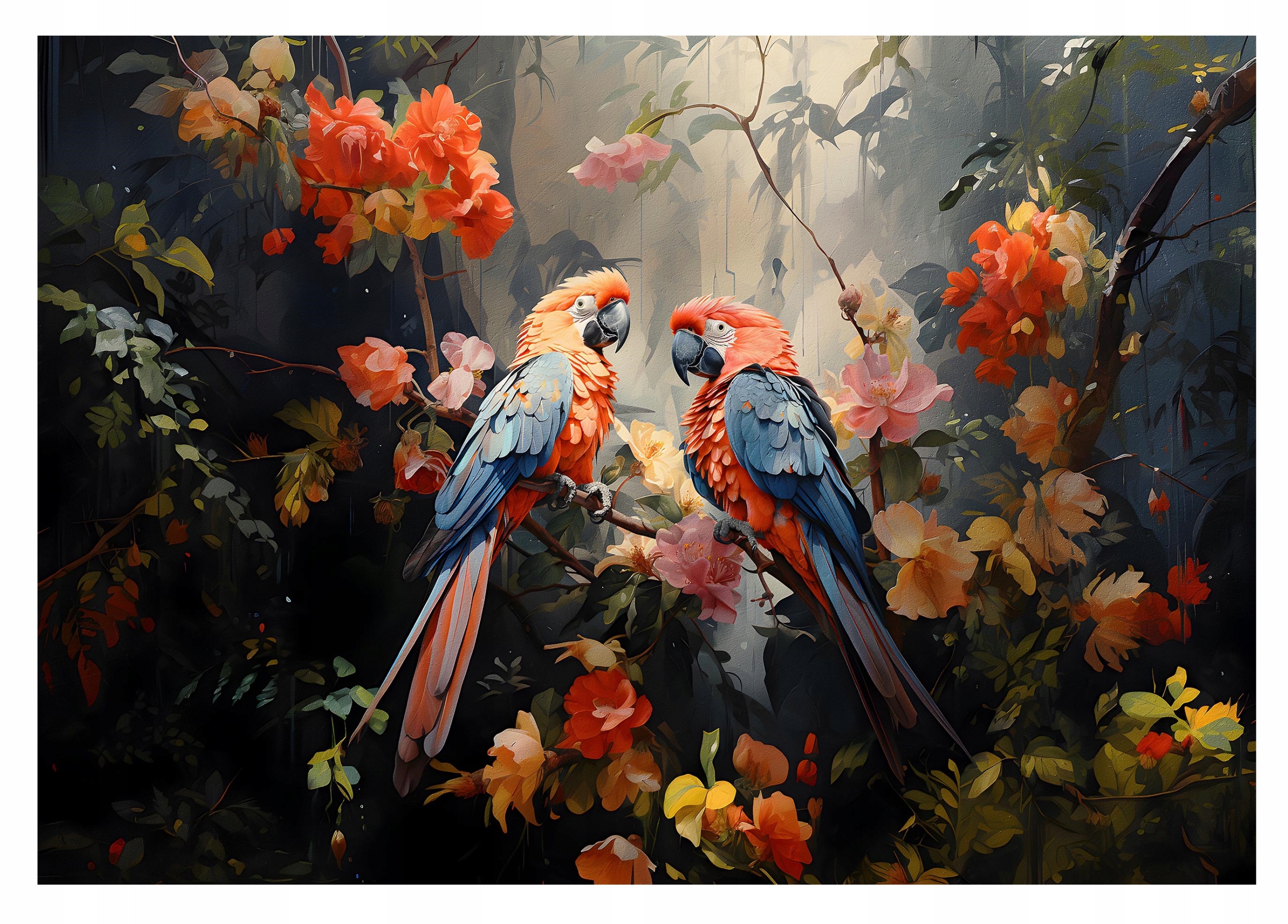 Fototapeta Vtáky Papagáje Kvety Moderná 312x219