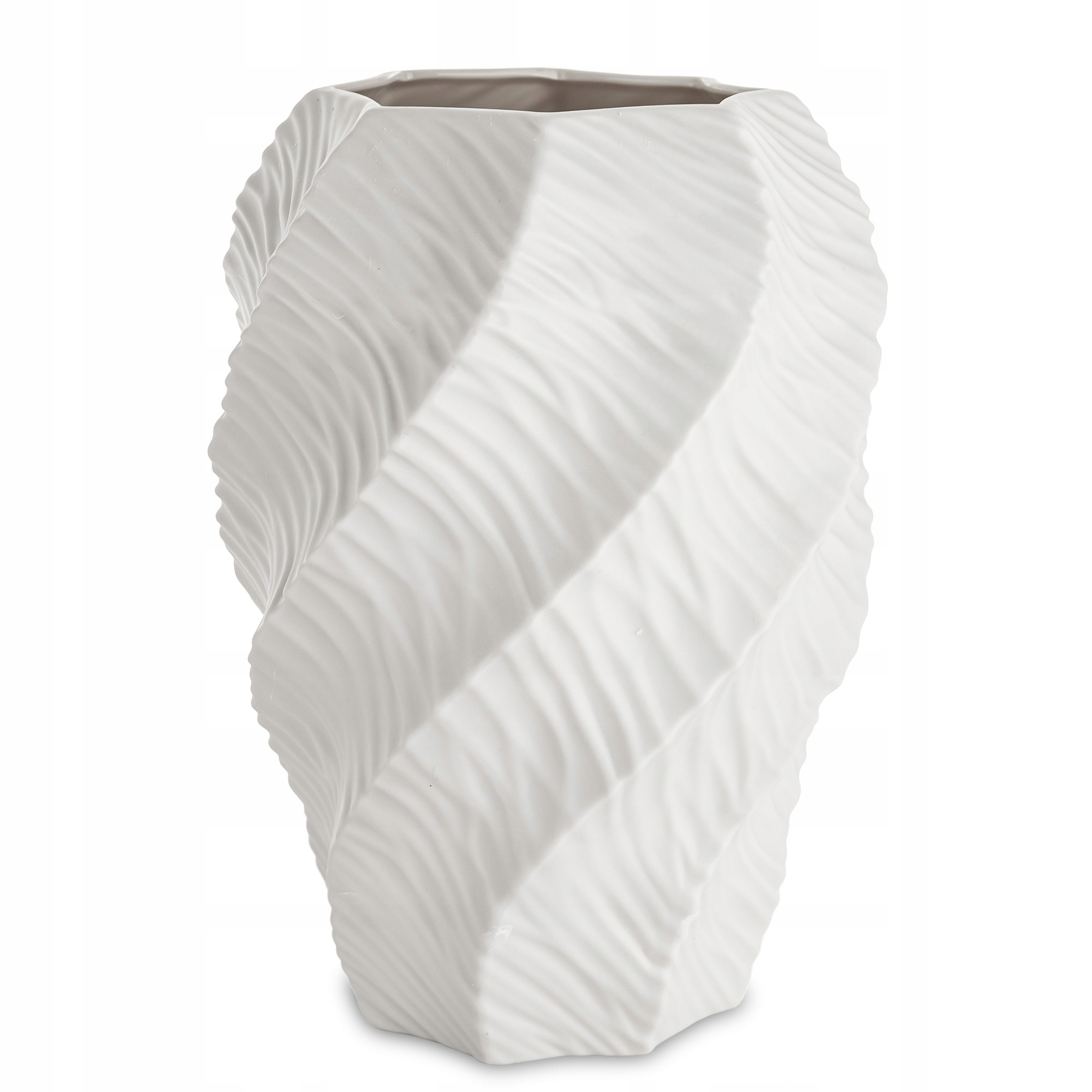 Bílá váza Flakon Dekorativní ozdoba Porcelán Dárek do obývacího pokoje 30 cm