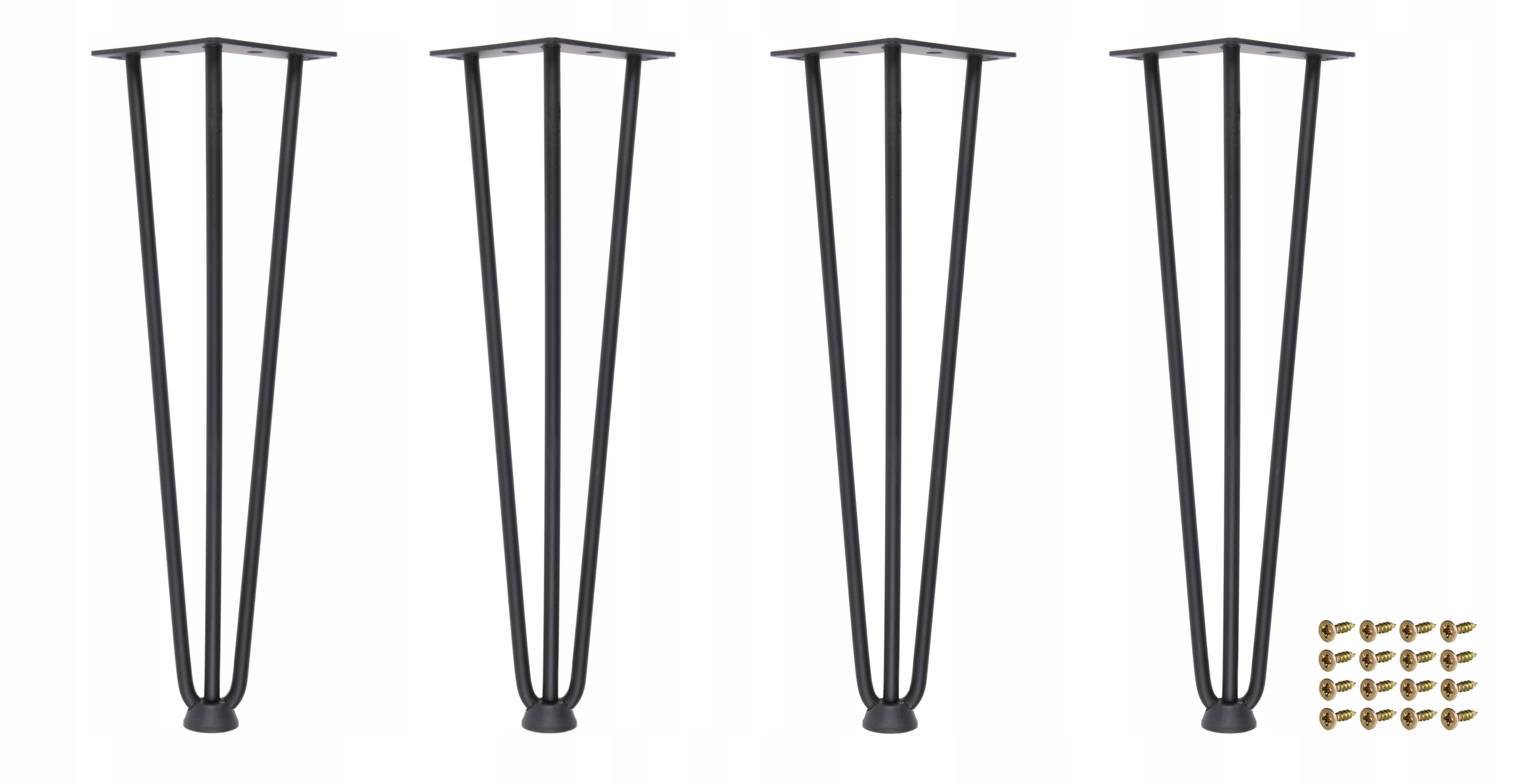 4 Nohy Hairpin Loft Ke Stolu Kovové, Černé, 406 MM