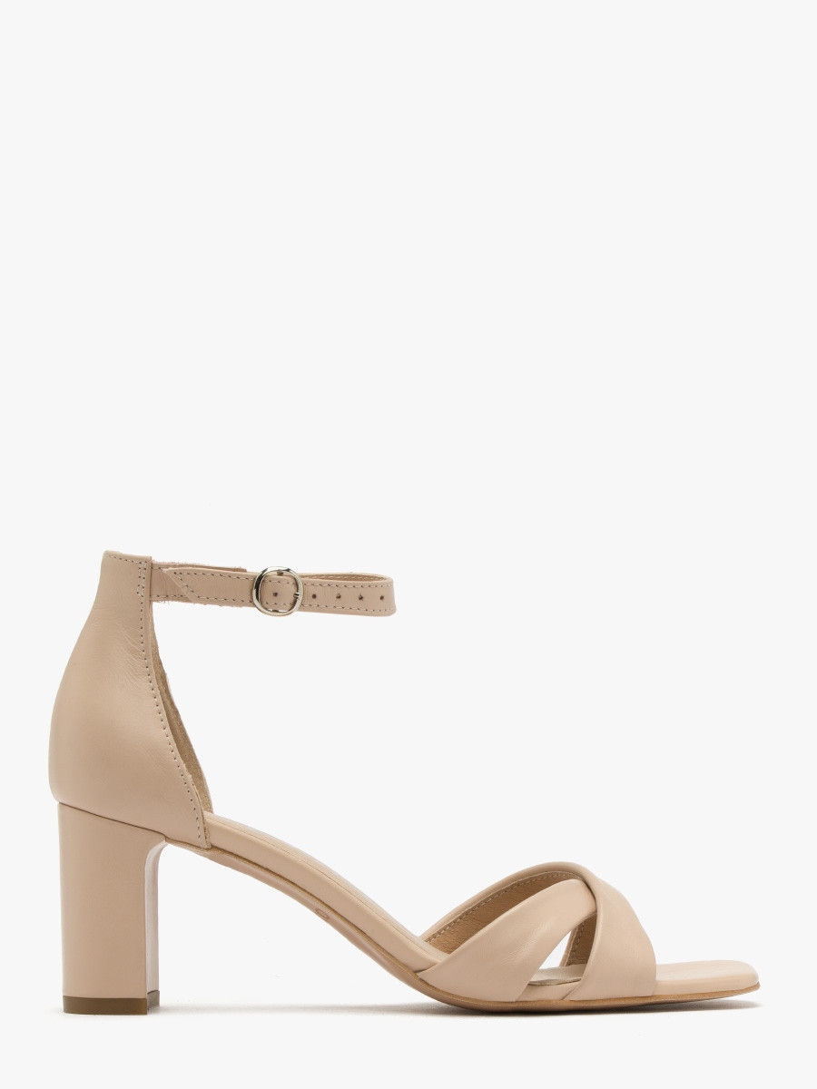 

Ryłko beżowe skórzane sandały damskie 38