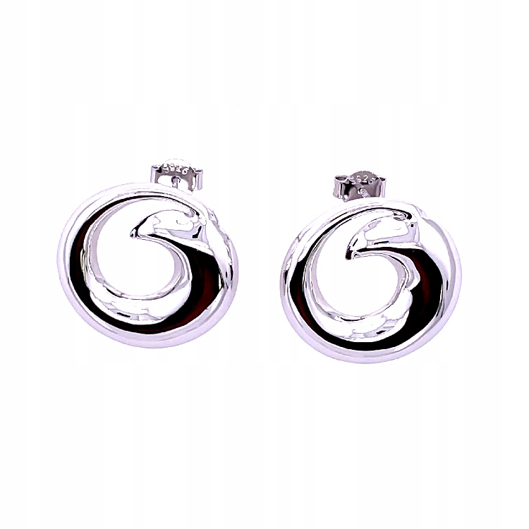 Stříbrné náušnice s nepravidelnými kruhy