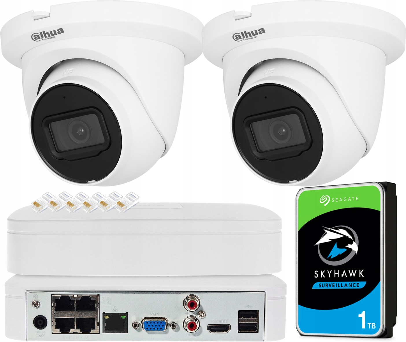 Sada na monitorovanie 2 kamier IPC-HDW2541TM-S-0280 5MPx Dahua WizSense Ir Led