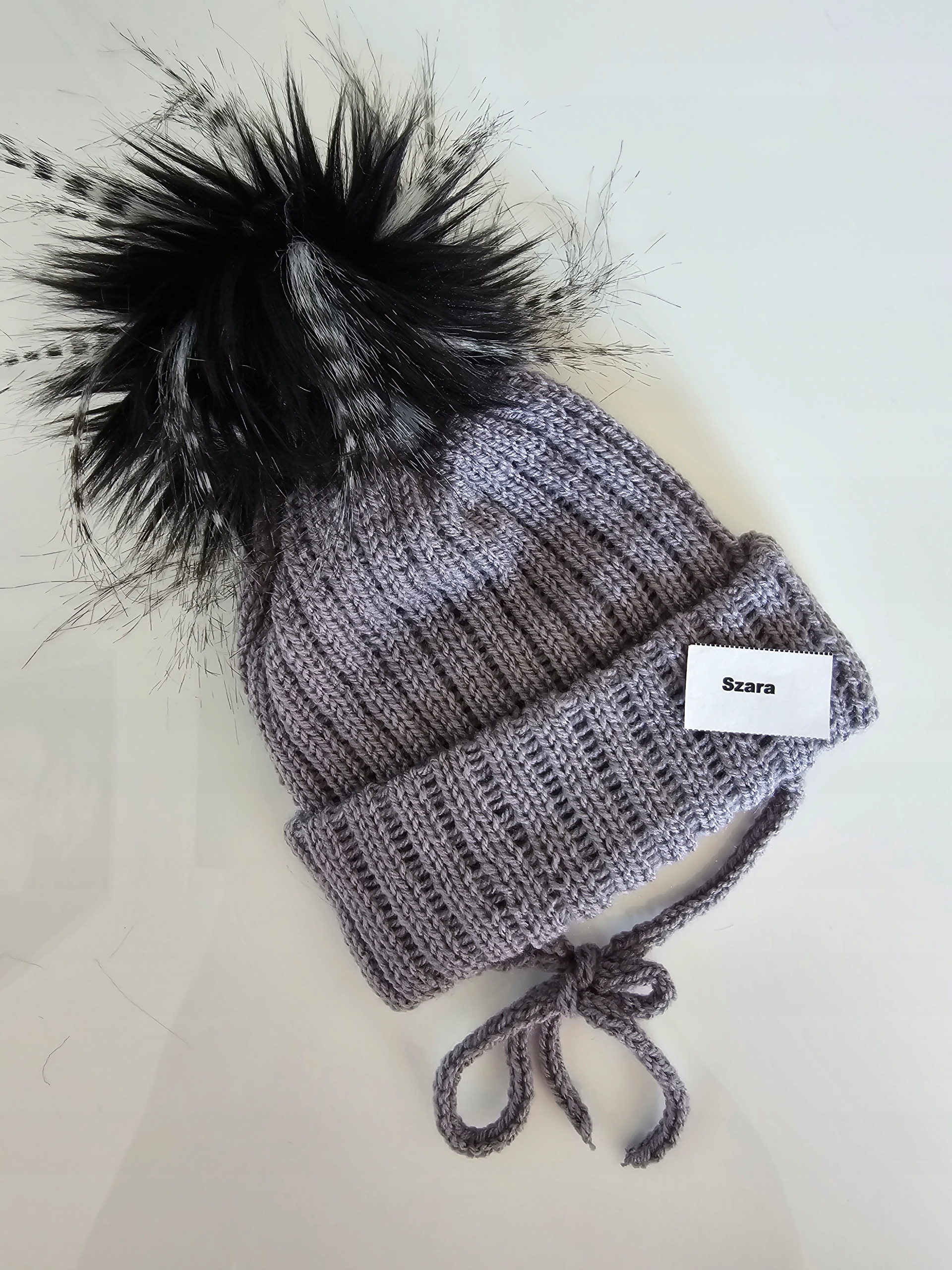 Czapka zimowa dla noworodka chłopięca rozmiar 0-6 miesiąca