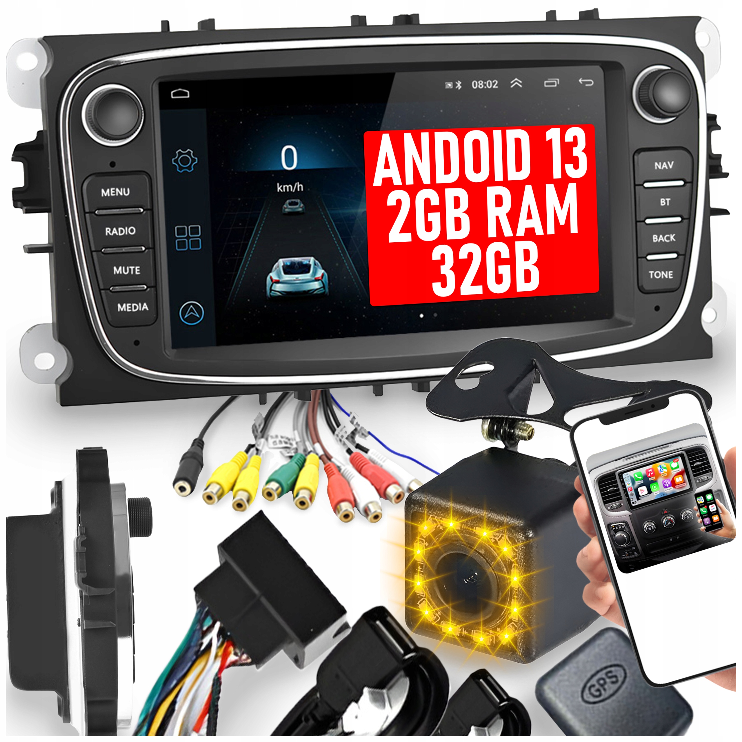 RADIO SAMOCHODOWE FORD MONDEO MK4 FOCUS MK2 MK3 GALAXY S-MAX GPS ANDROID