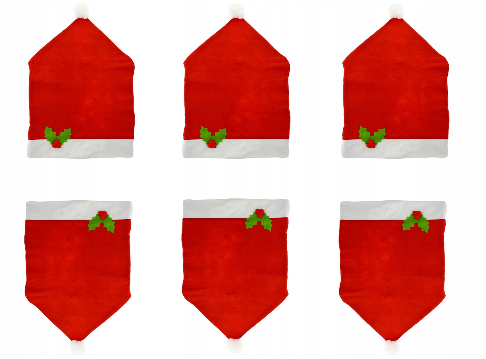 

Pokrowiec na krzesło świąteczny święta czapka 6szt