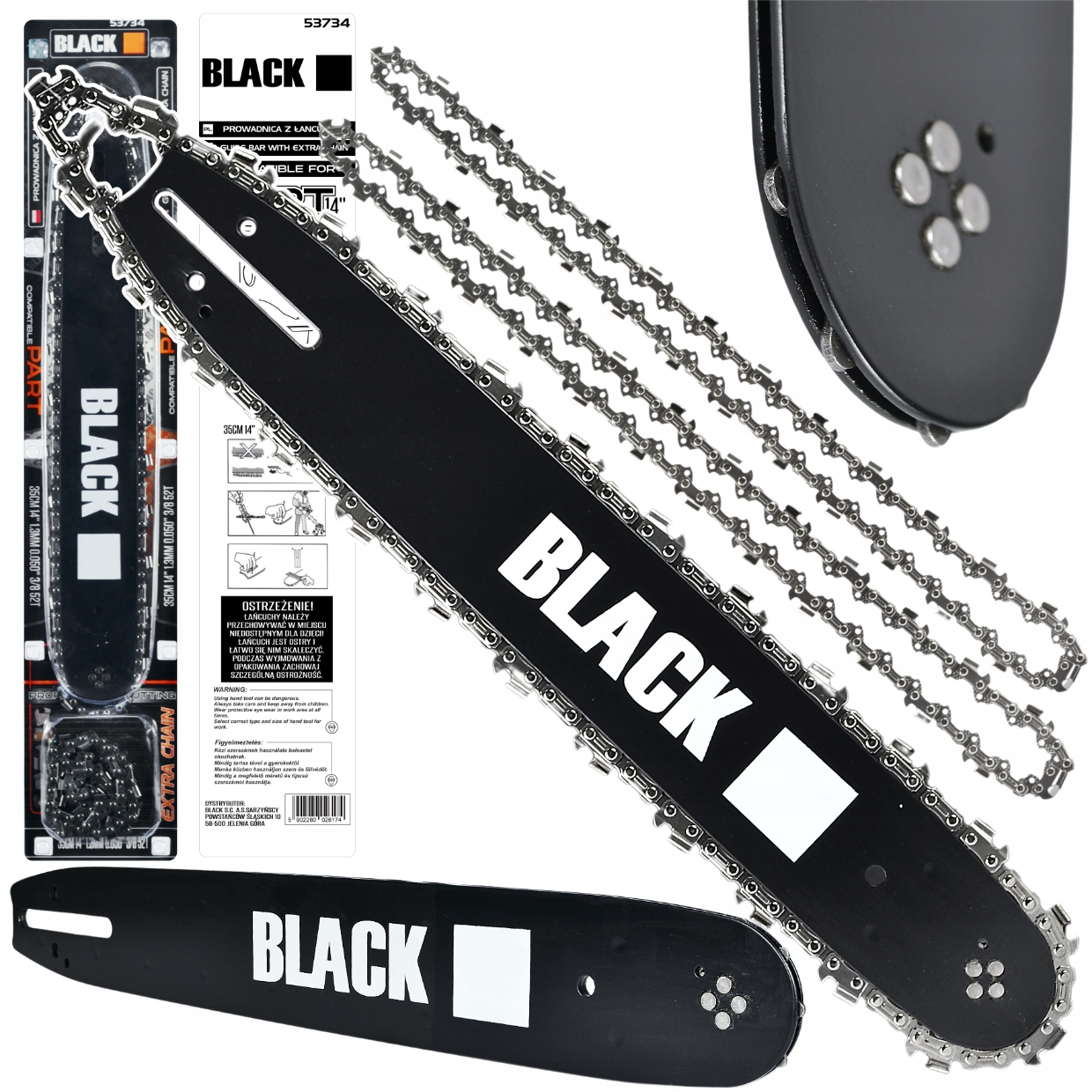 PROWADNICA 14'' 2 ŁAŃCUCHY 3/8 1,3 MM 52 DO STIHL Partner Alpina