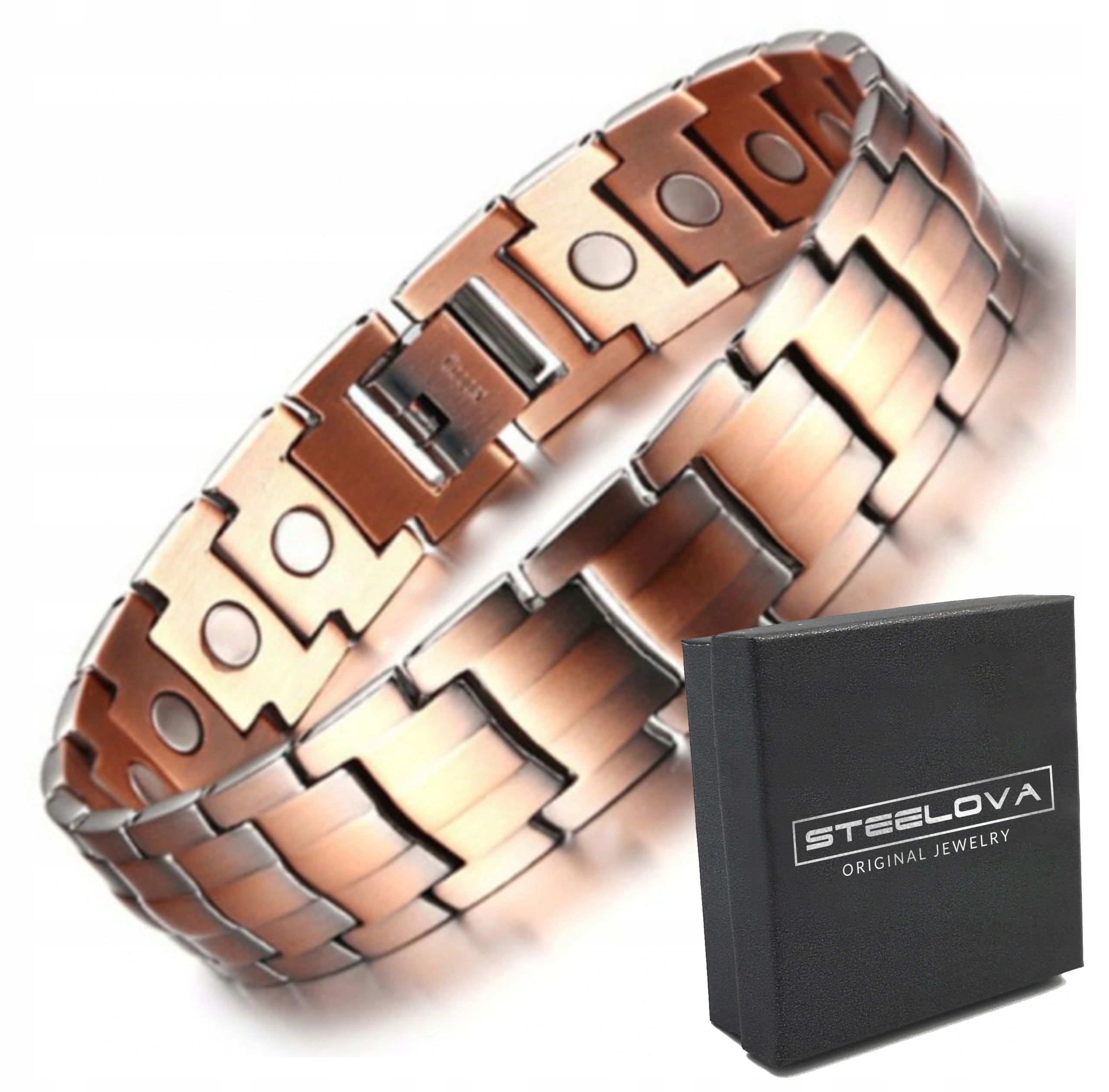 Zdrowotna Bransoleta Magnetyczna Z Miedzi +dodatki 21,5 cm