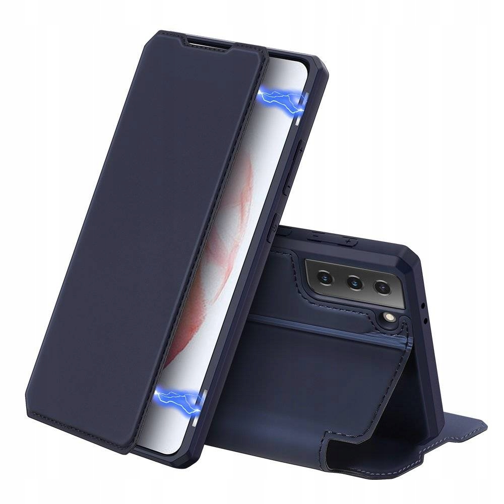 

Etui z klapką skórzane do Samsung S21 Niebieski