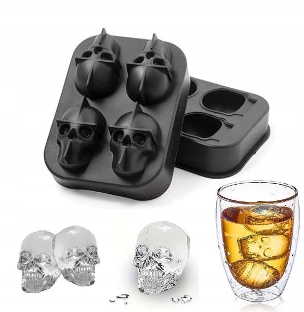 FORMA FOREMKA DO KOSTEK KOSTKI LODU LÓD SILIKONOWA FOREMKI CZASZKI 3D XL