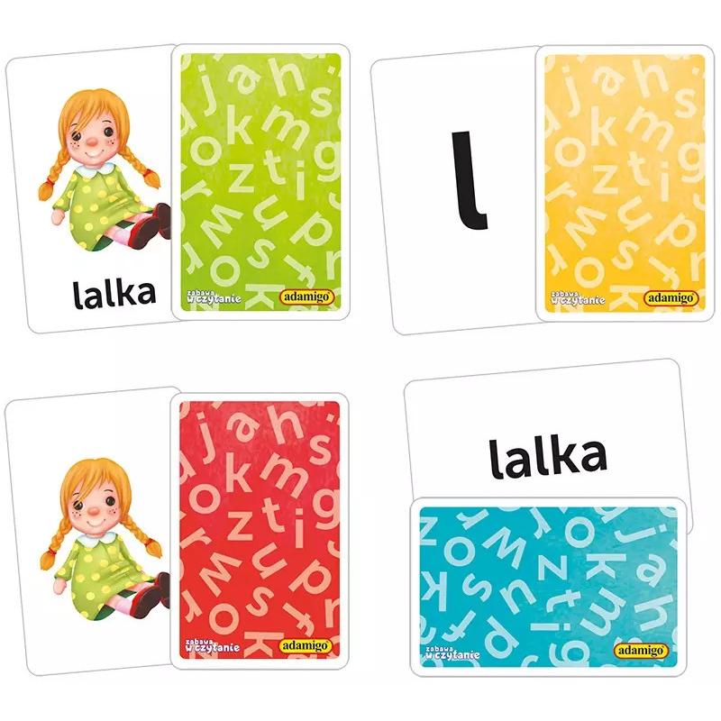 ZABAWA W CZYTANIE PIERWSZE SŁOWA - KARTY Adamiego Rodzaj nauka czytania
