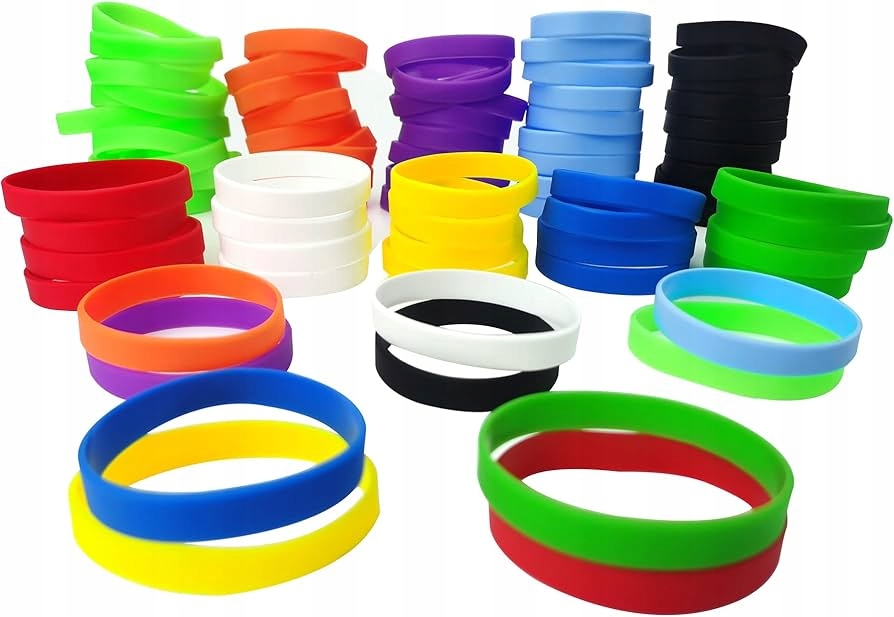 100 ks Silikonový Pásek gumový náramek na ruku Barevný Libovolná barva