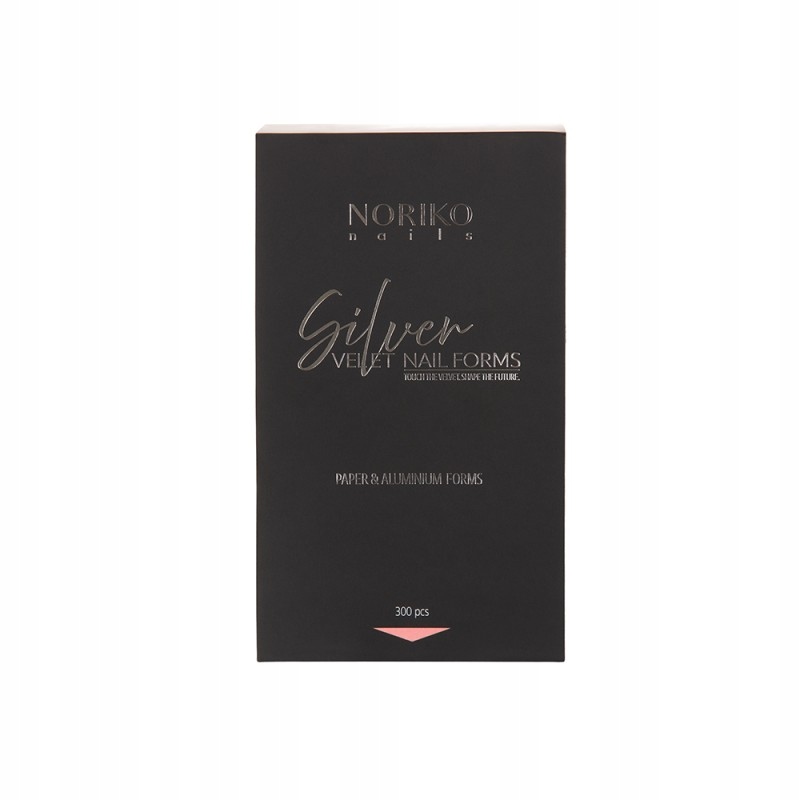Formy na prodlužování nehtů Noriko Nails Silver Velvet Nail Forms 300ks