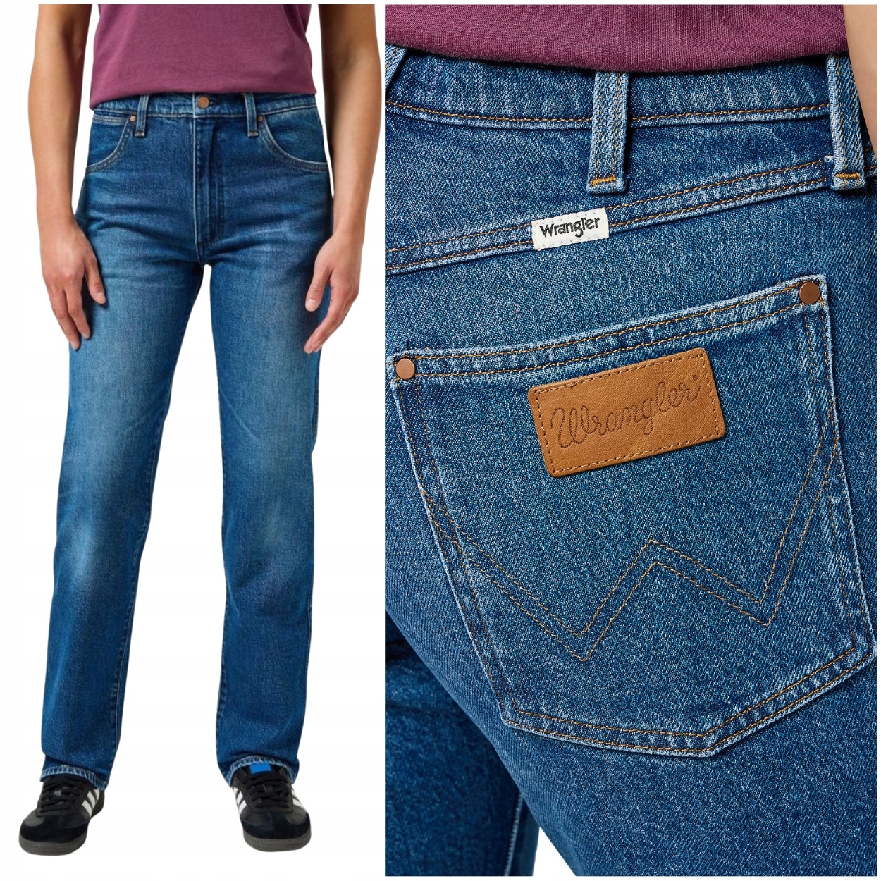 Wrangler Sunset Dark Wash vysoké jednoduché dámské džínové kalhoty W27 L32