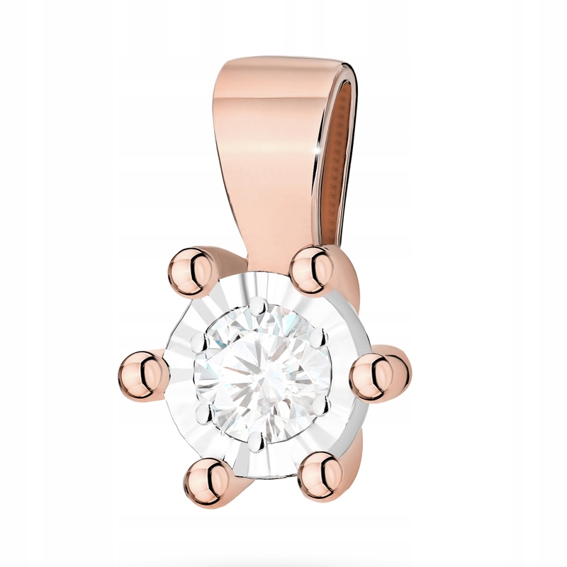 Zlatý Přívěsek Přívěsek pr. 585 s jedním briliantem 0,08 ct 14k