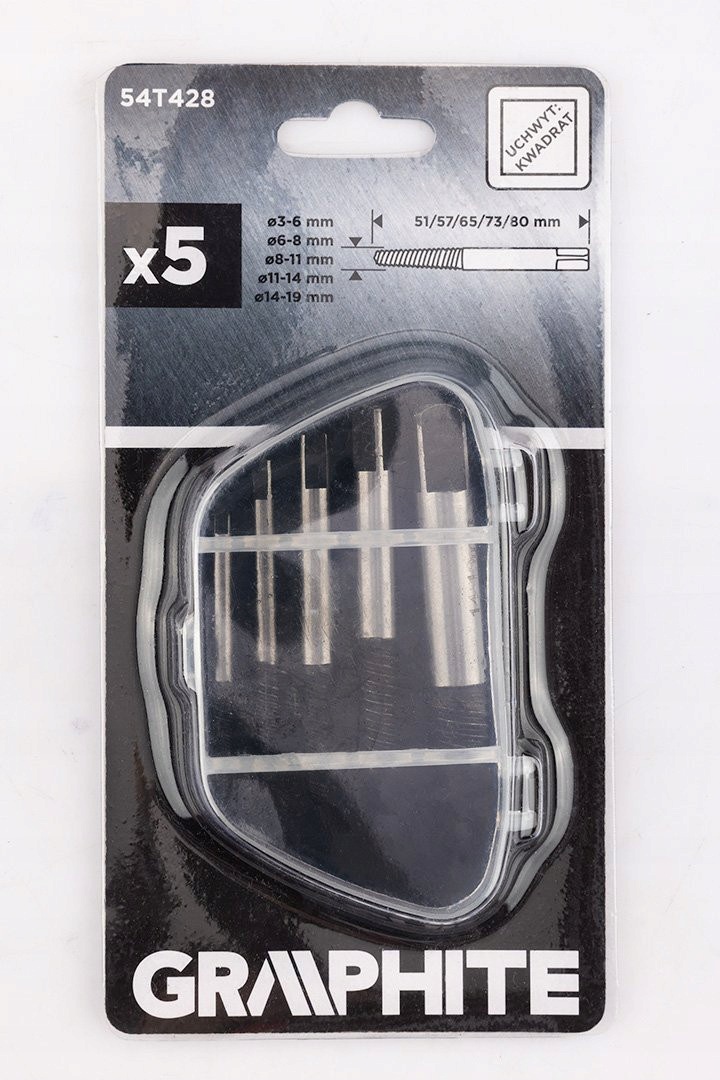 Wykrętaki do zerwanych śrub 3-19mm zestaw 5 szt. Graphite
