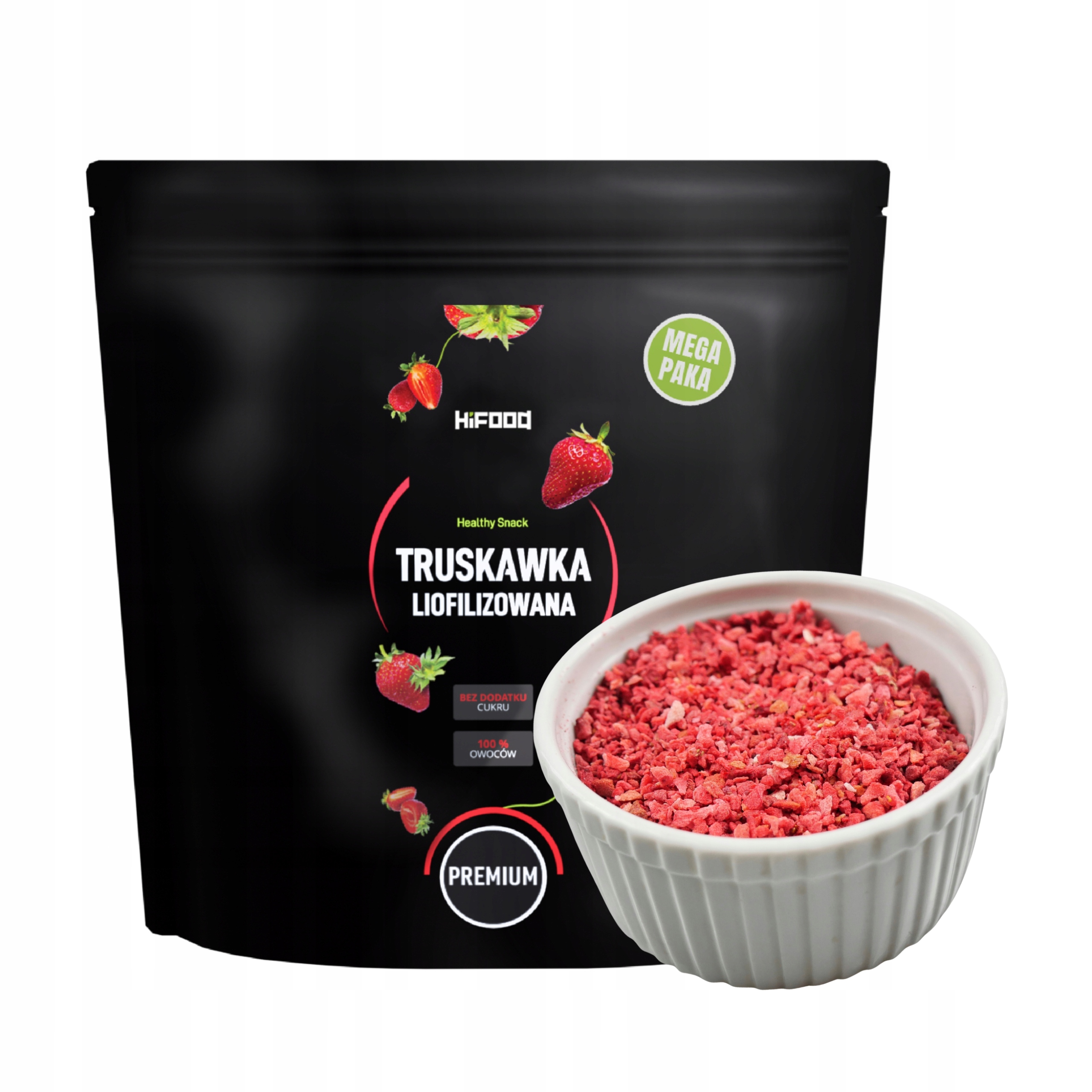 Truskawka Liofilizowana Grys Truskawki Liofilizowane 400g XXL HiFOOD