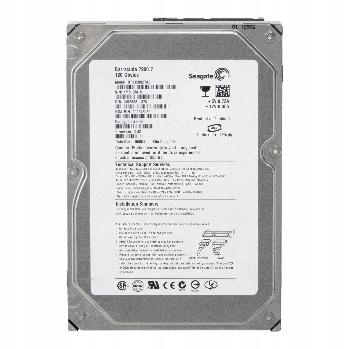 Seagate Barracuda 120GB 7.2K 8MB Sata 3.5'' ST3120827AS