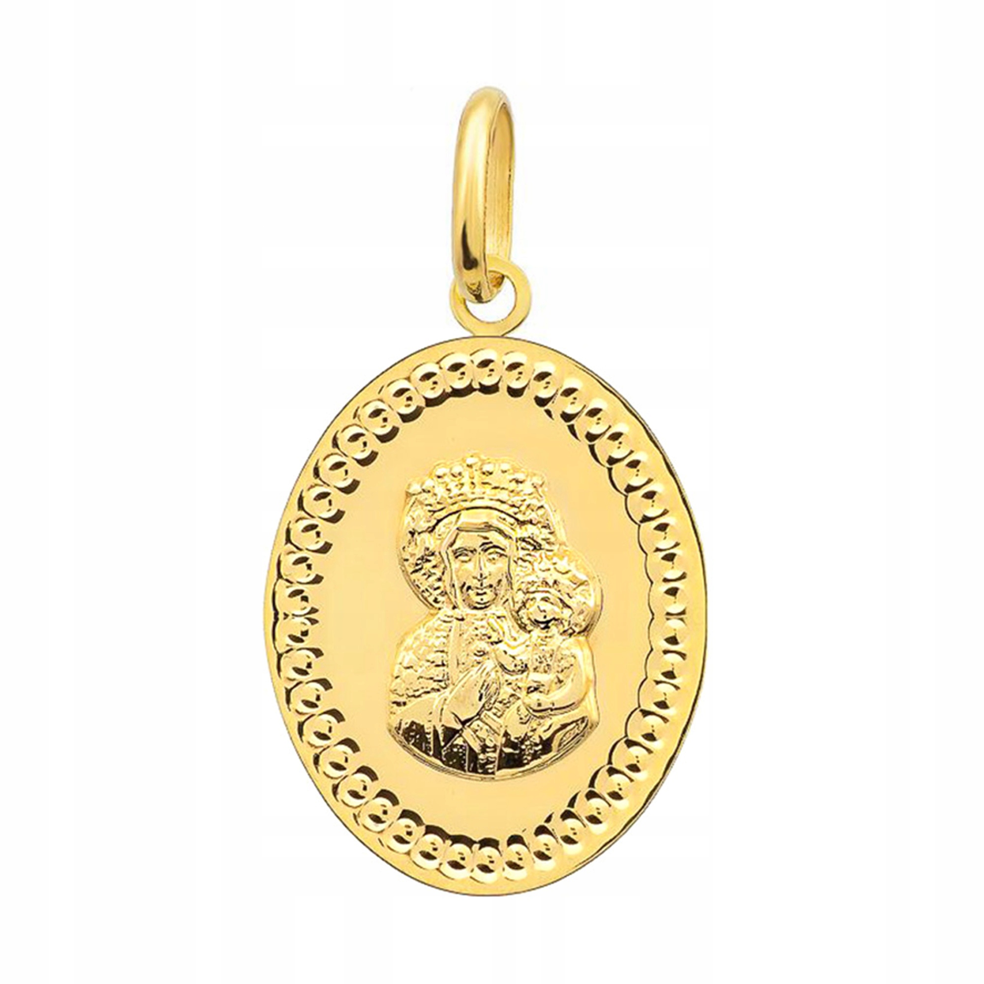 Zlatý Medailonek Přívěsek 585 14k zdobený Matka Boží jako Dárek Krabička