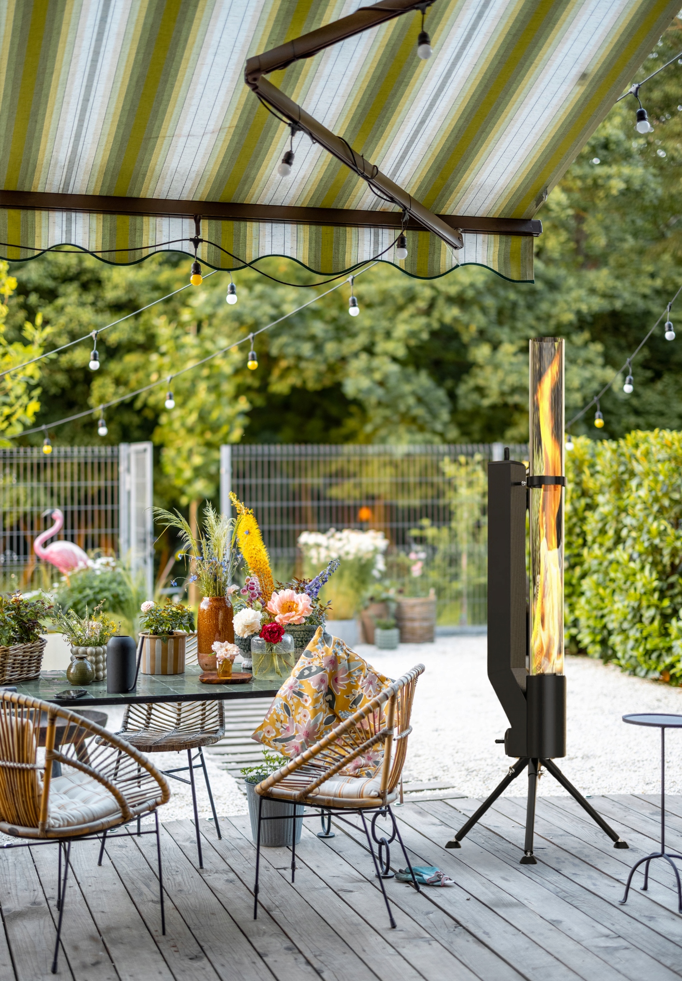 Raketový krb – vyhrievací dáždnik na pelety