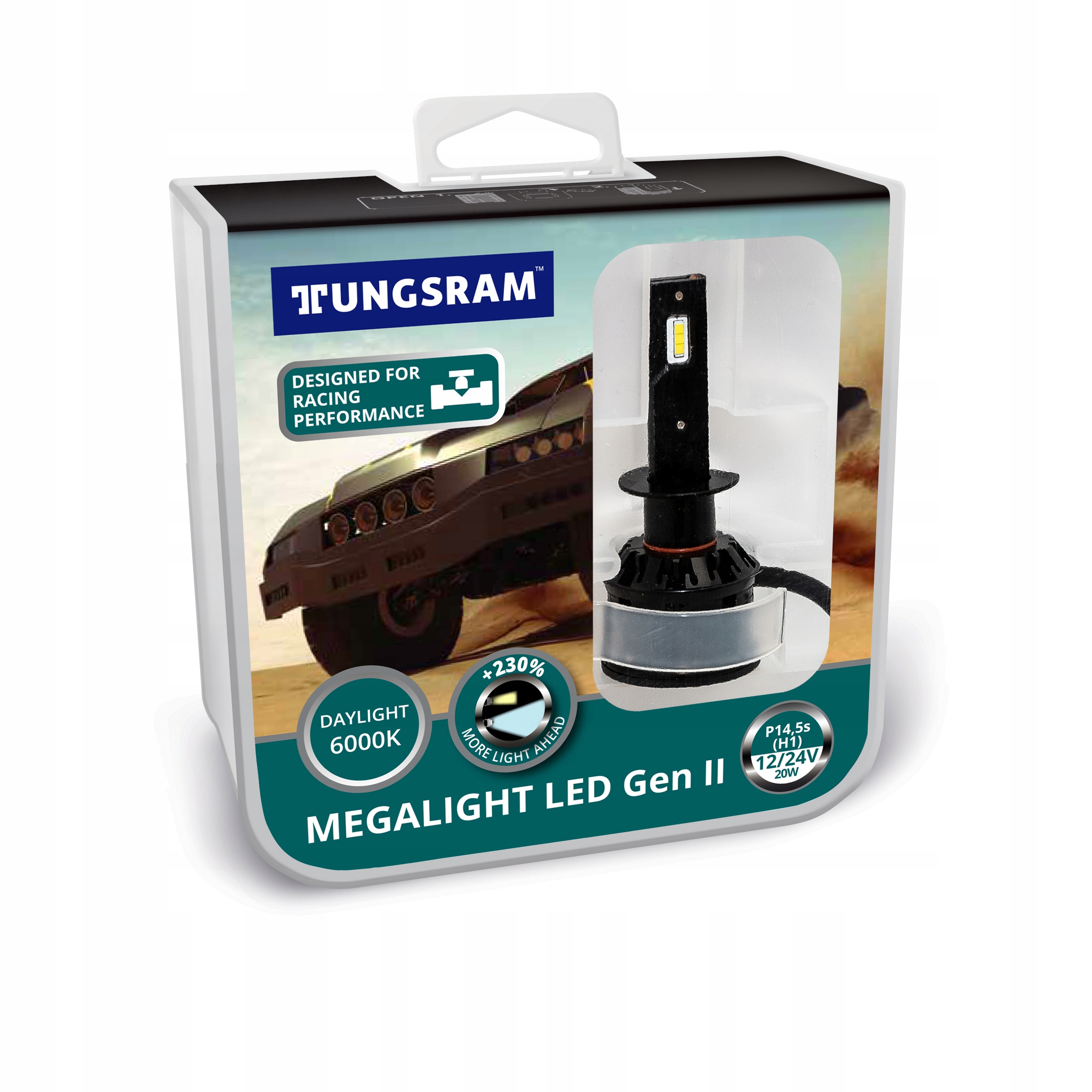 

Tungsram H1 12/24V 20W Megalight Led Gen II +230%