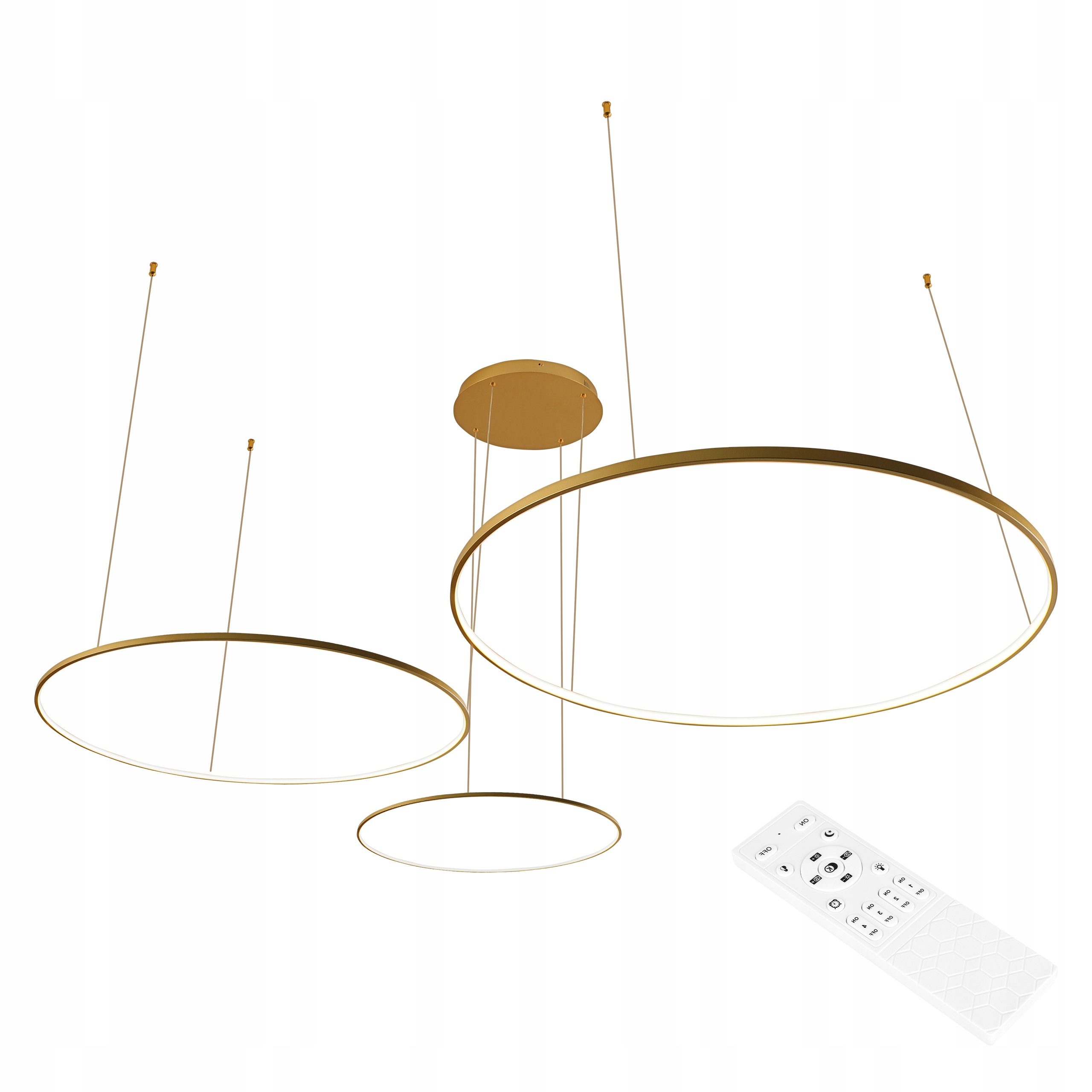 Luster stropná závesná lampa Ring Led 40 60 80 cm 3000-6500K 116W zlatá