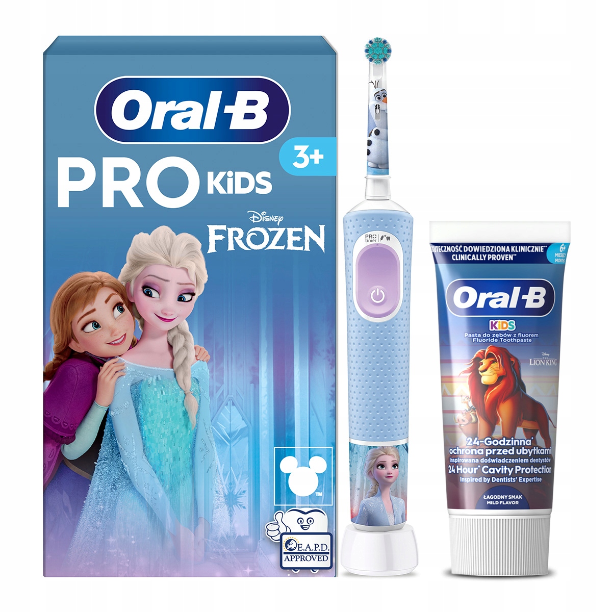 Oral-B Pro Kids 3+ Kraina Lodu Szczoteczka elektryczna Pasta do zębów