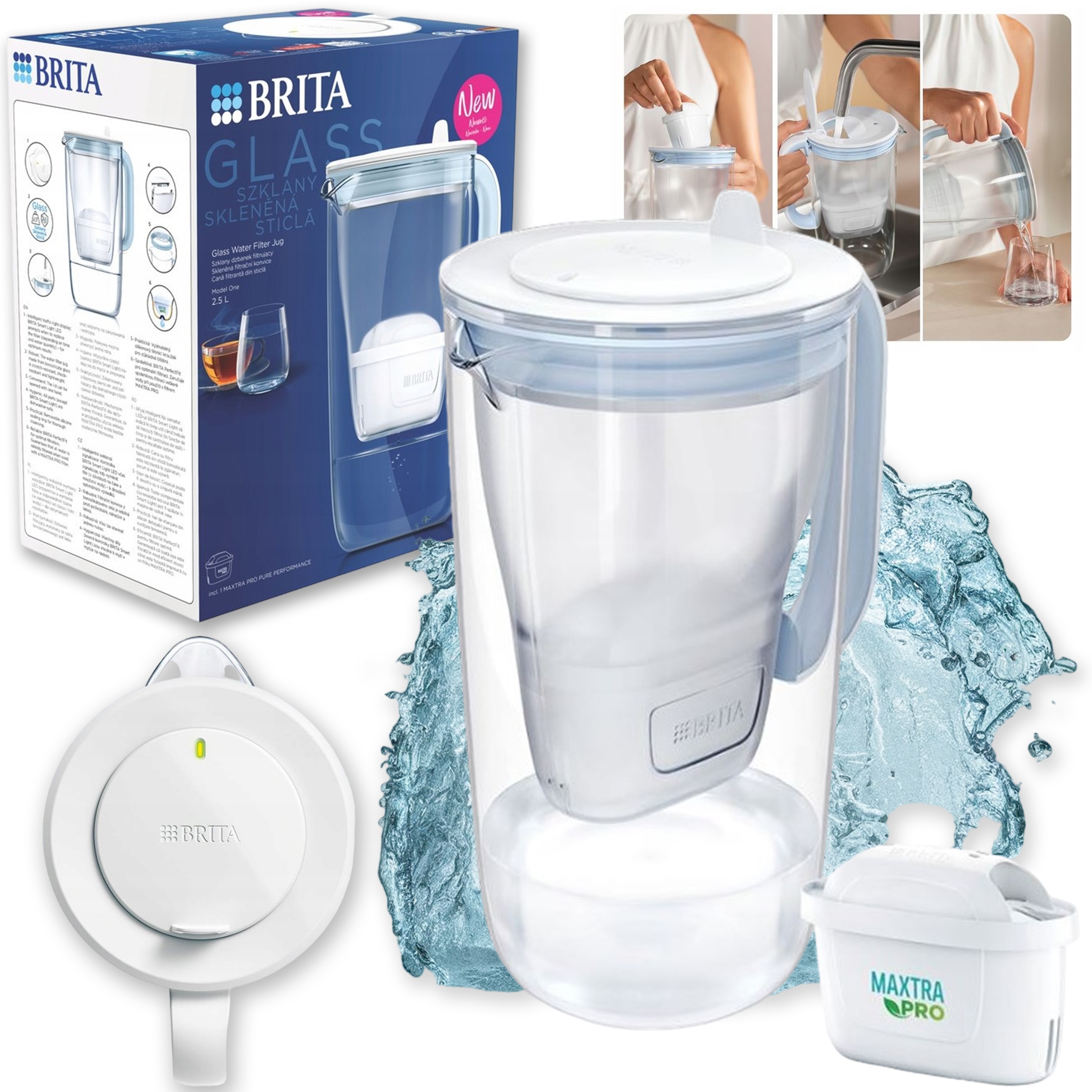 Filtrační konvice Brita Glass Maxtra Pro Pure Performance 1 vodní filtr