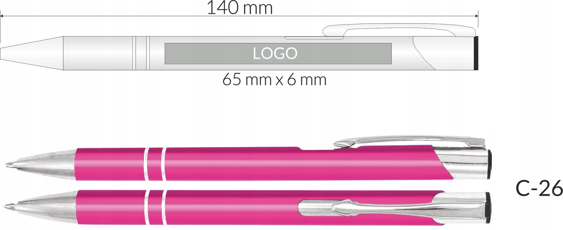 długopisy metalowe cosmo z grawerem 500 szt.