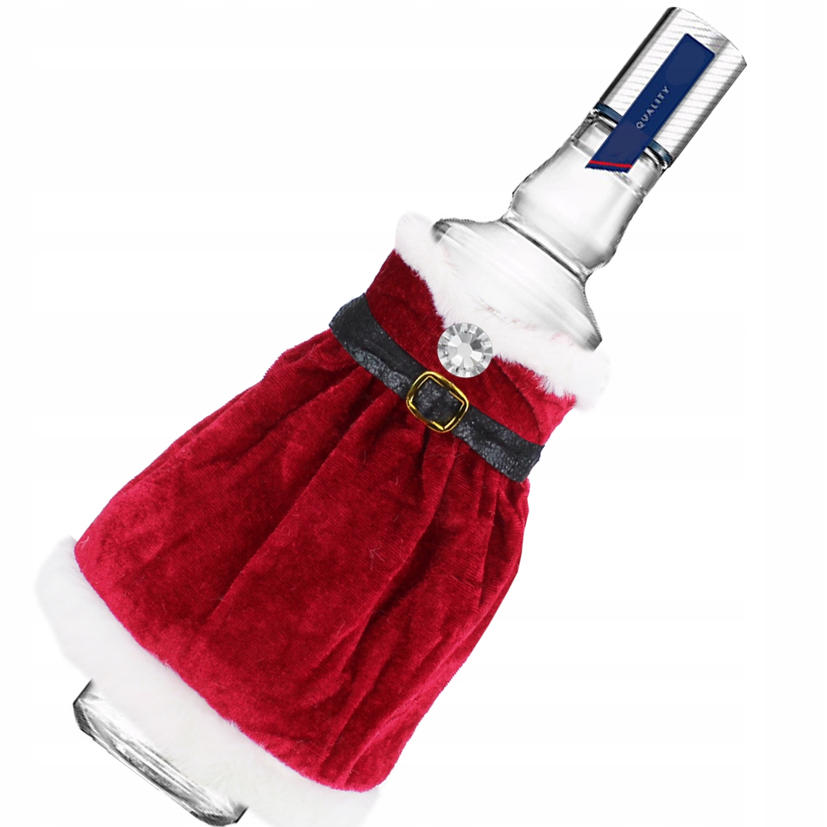 POKROWIEC ŚWIĄTECZNY NA WINO BUTELKĘ ETUI ŚWIĄTECZNE UBRANKO NA ŚWIĘTA Motyw śnieżynka