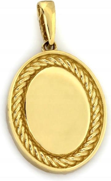 Zlatý přívěsek 585 oválný pod gravírování 1,54 g přívěsek na řetízek 14k