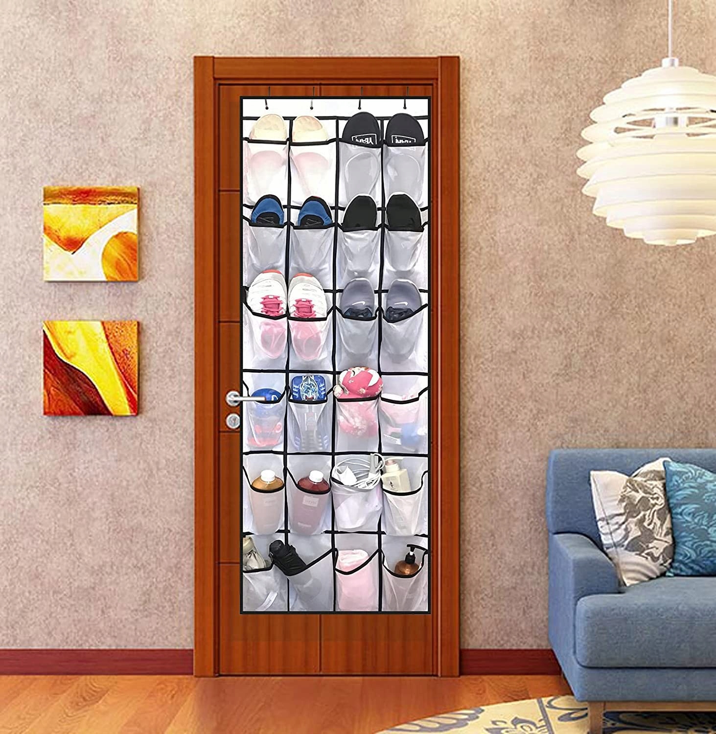 ORGANIZER WISZĄCY NA DRZWI / DO SZAFY 24 KIESZENIE Szerokość produktu 56 cm