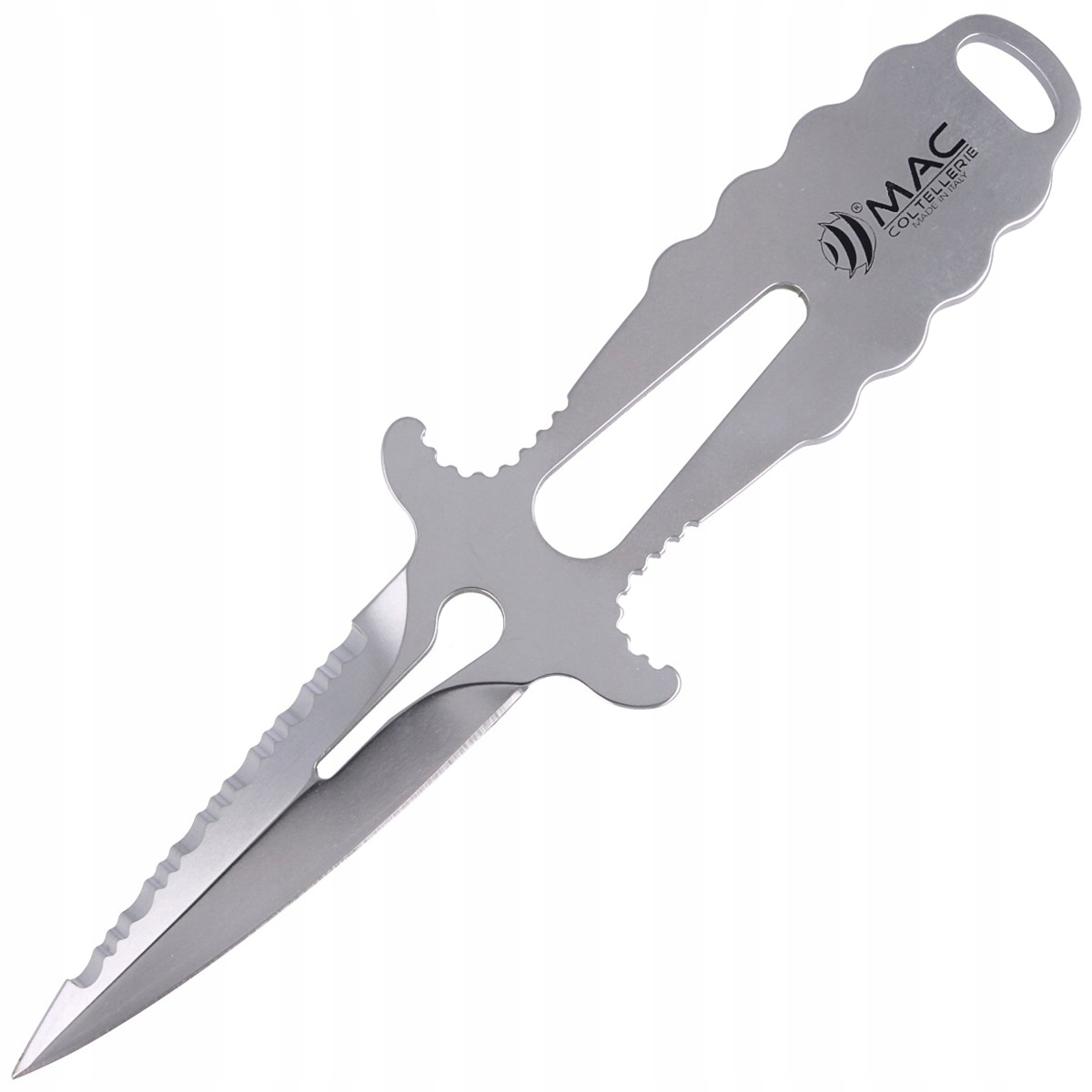 Nůž potápěčský nůž Mac Coltellerie Apnea 9 Gray Skeleton Dagger Pouzdro