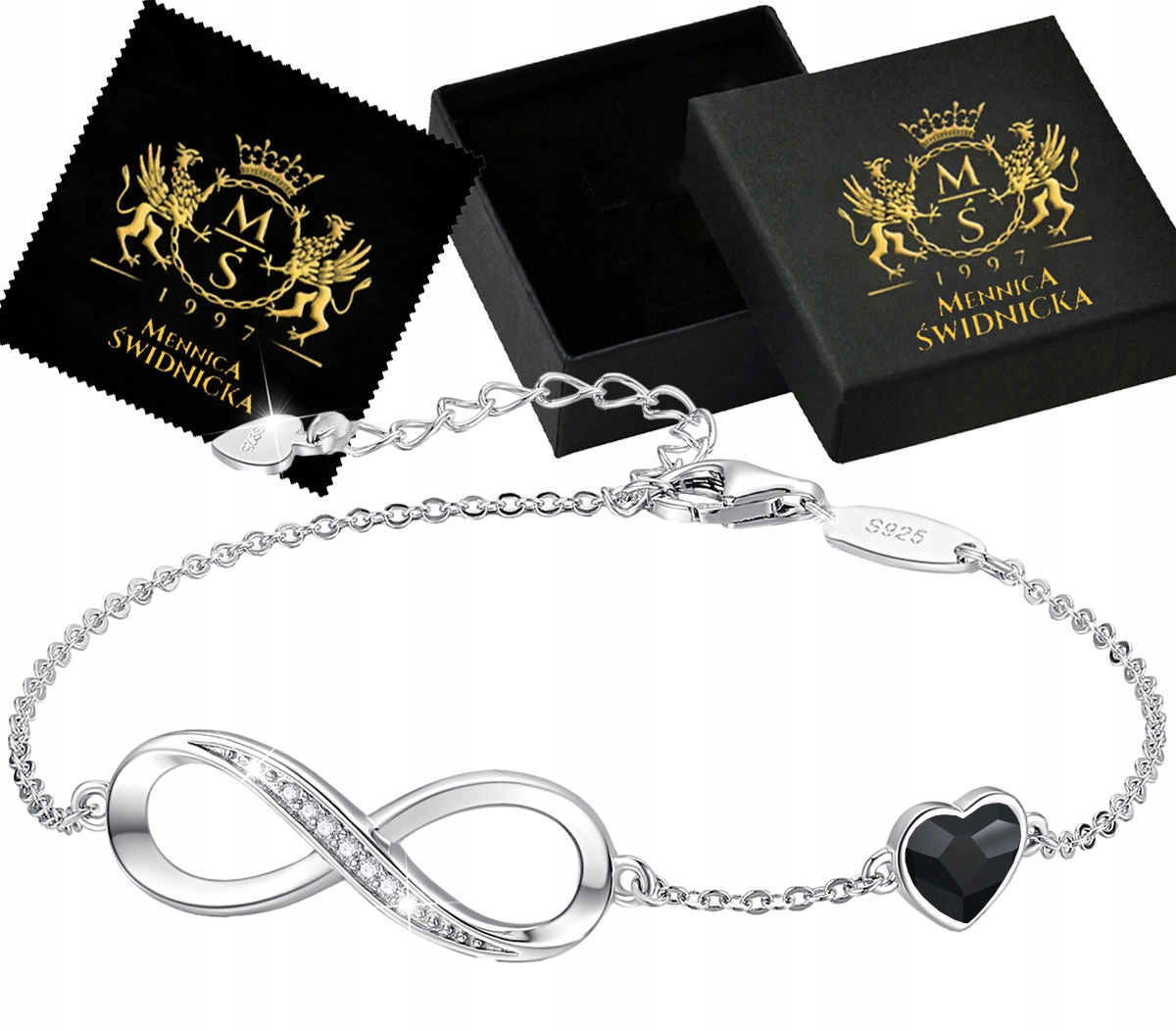 Stříbrný náramek Stříbro 925 Pro maminku Srdce Nekonečno Dámská Krása