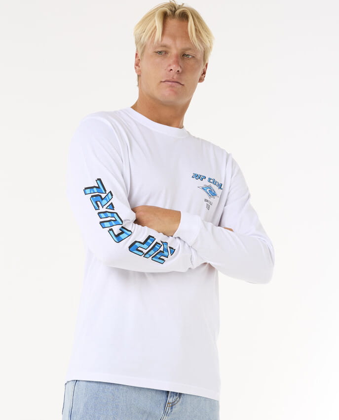 Tričko Rip Curl 2025 Fade Out Icon L/s Wht L