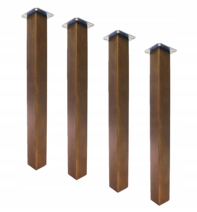 Sada nôh drevená nábytková noha štvorcová 5x5x60 cm orechové upevnenie