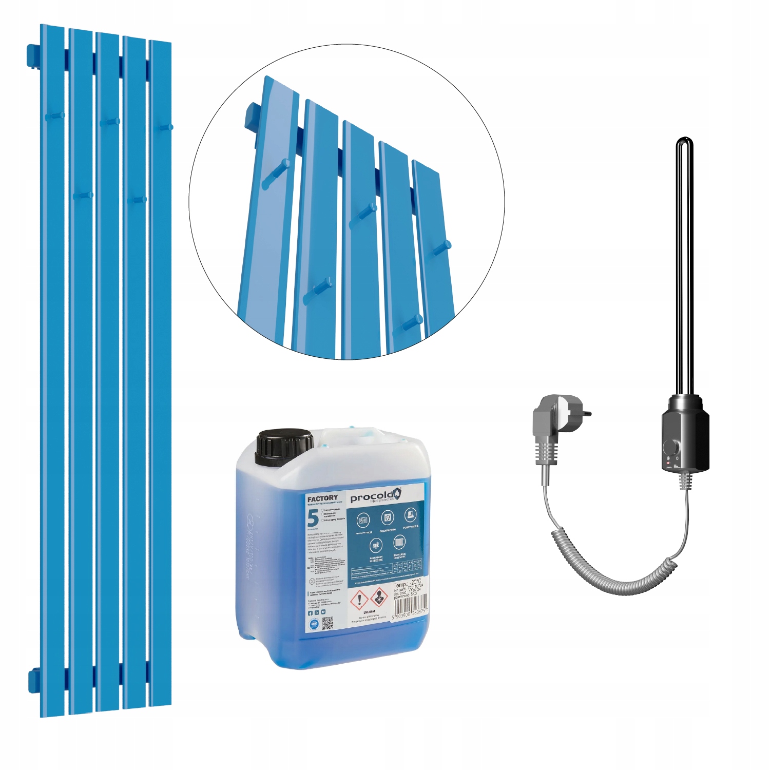 Set Elektrický ohřívač Bellohook 100x38 Modrý