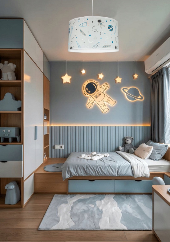 Lampa ścienna kinkiet ścienny do pokoju dziecięcego SPACE biały abażur loft EAN (GTIN) 5905487007656