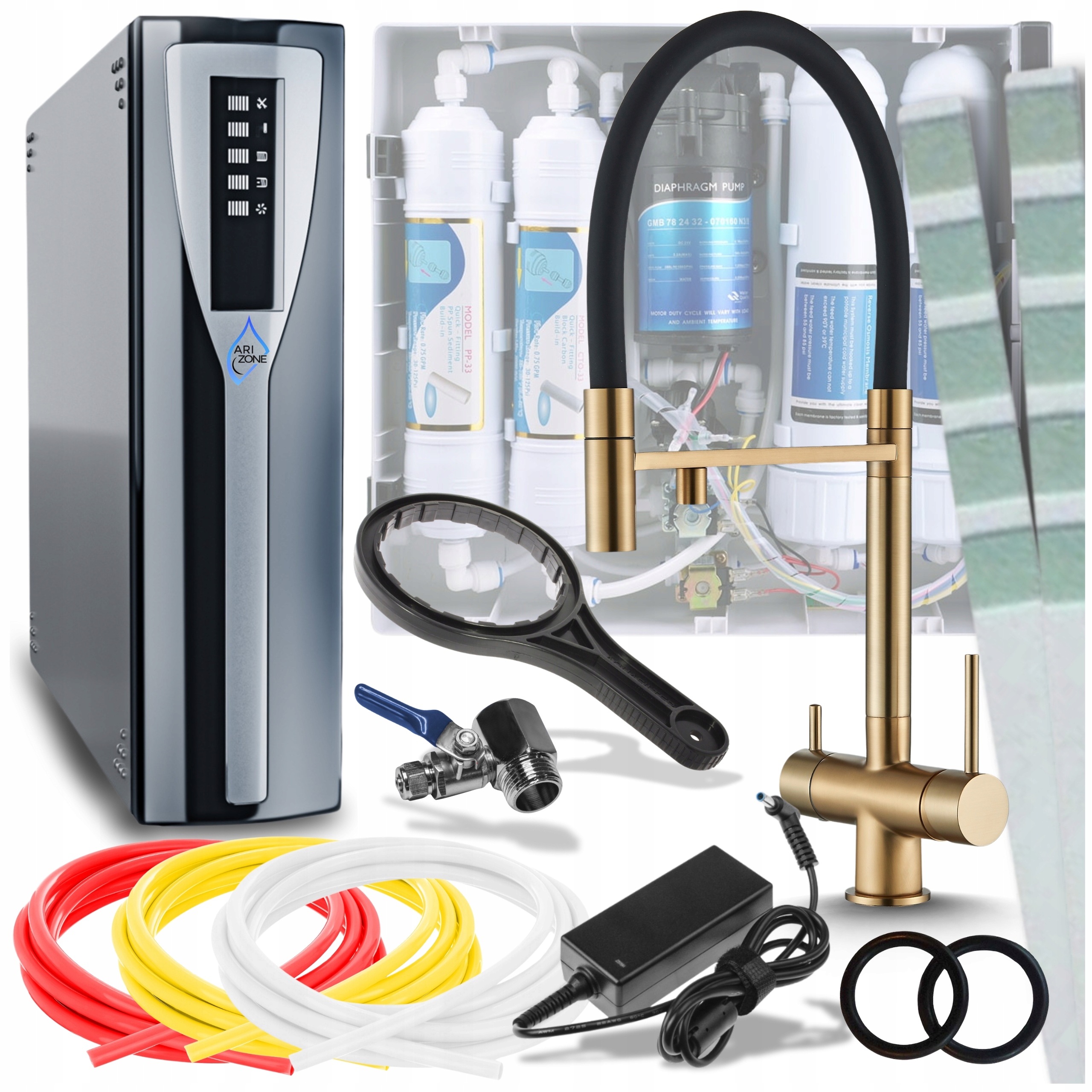 Filtr vody Poddřezový systém Nanofiltr na pitnou vodu Zlatá baterie