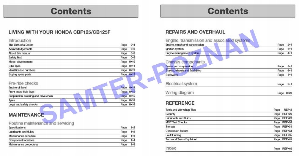 Honda CBF 125 CBF125F (2009-17) Haynes manual