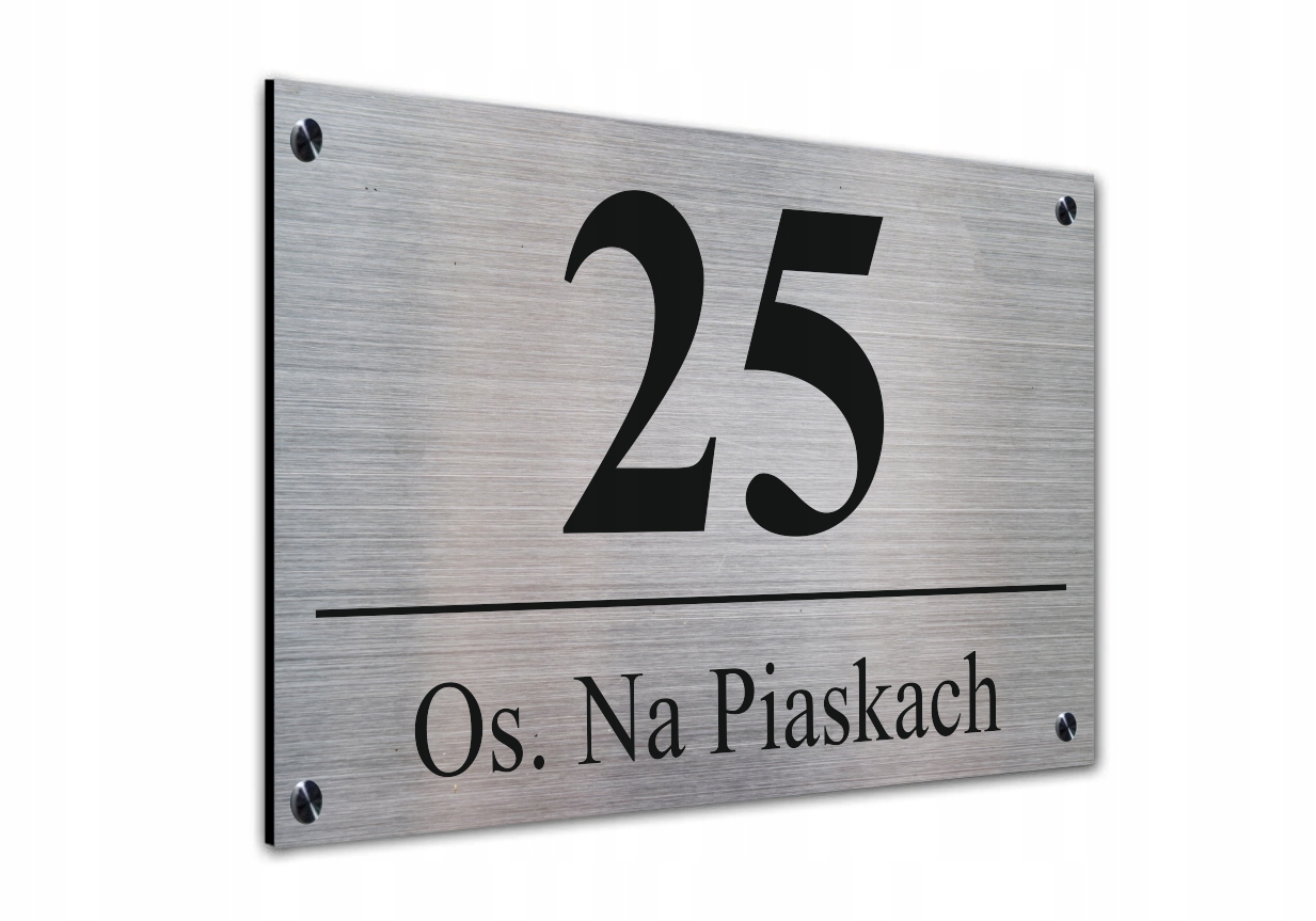 Grawerowana tabliczka z numerem domu + dystanse