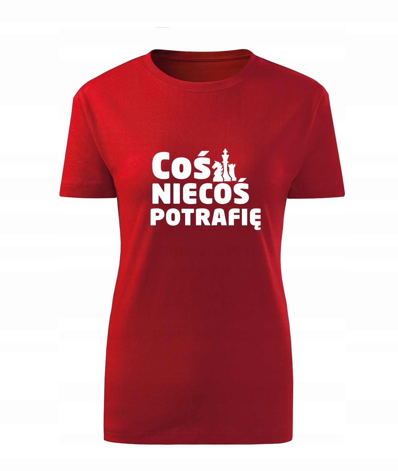 Koszulka T-shirt damska D620 COŚ NIECOŚ POTRAFIĘ SZACHY czerwona rozm S