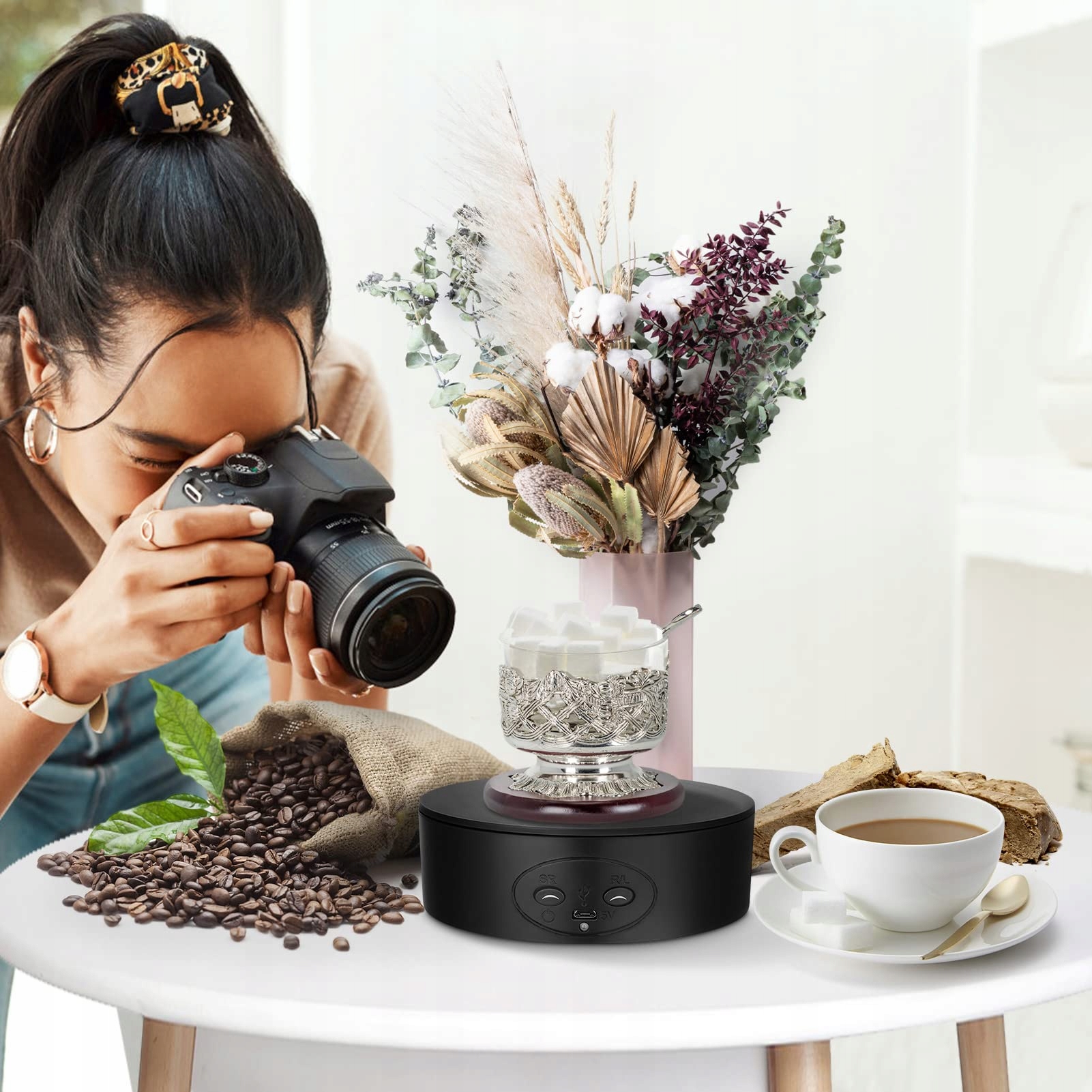 STÓŁ PODSTAWKA FOTOGRAFICZNY DO ZDJĘĆ 360° OBROTOW Waga produktu z opakowaniem jednostkowym 0.12 kg