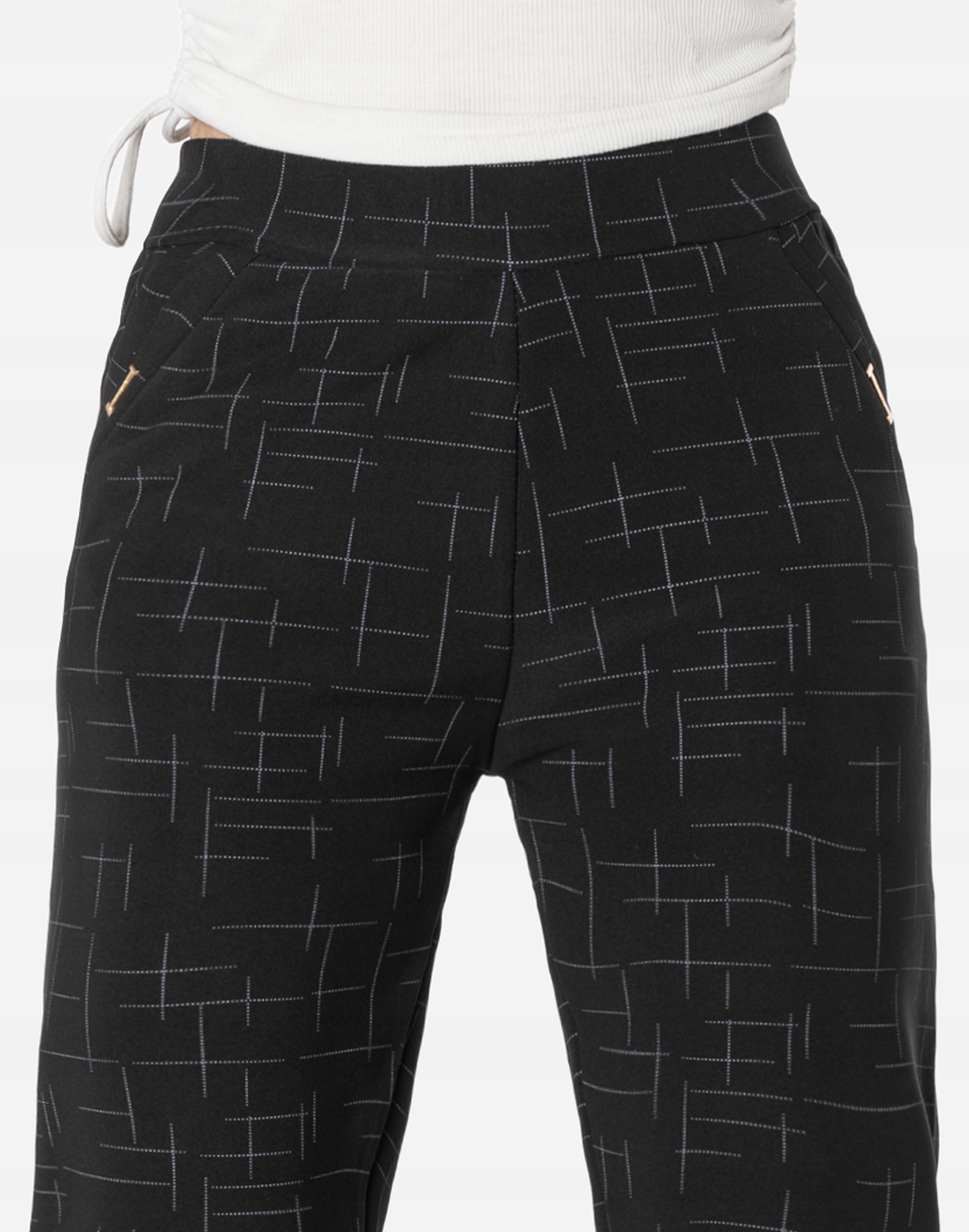 Eleganckie Ciepłe Spodnie Damskie Ocieplone Futerkiem na Zimę 623-1 5XL/6XL Rozmiar 5XL