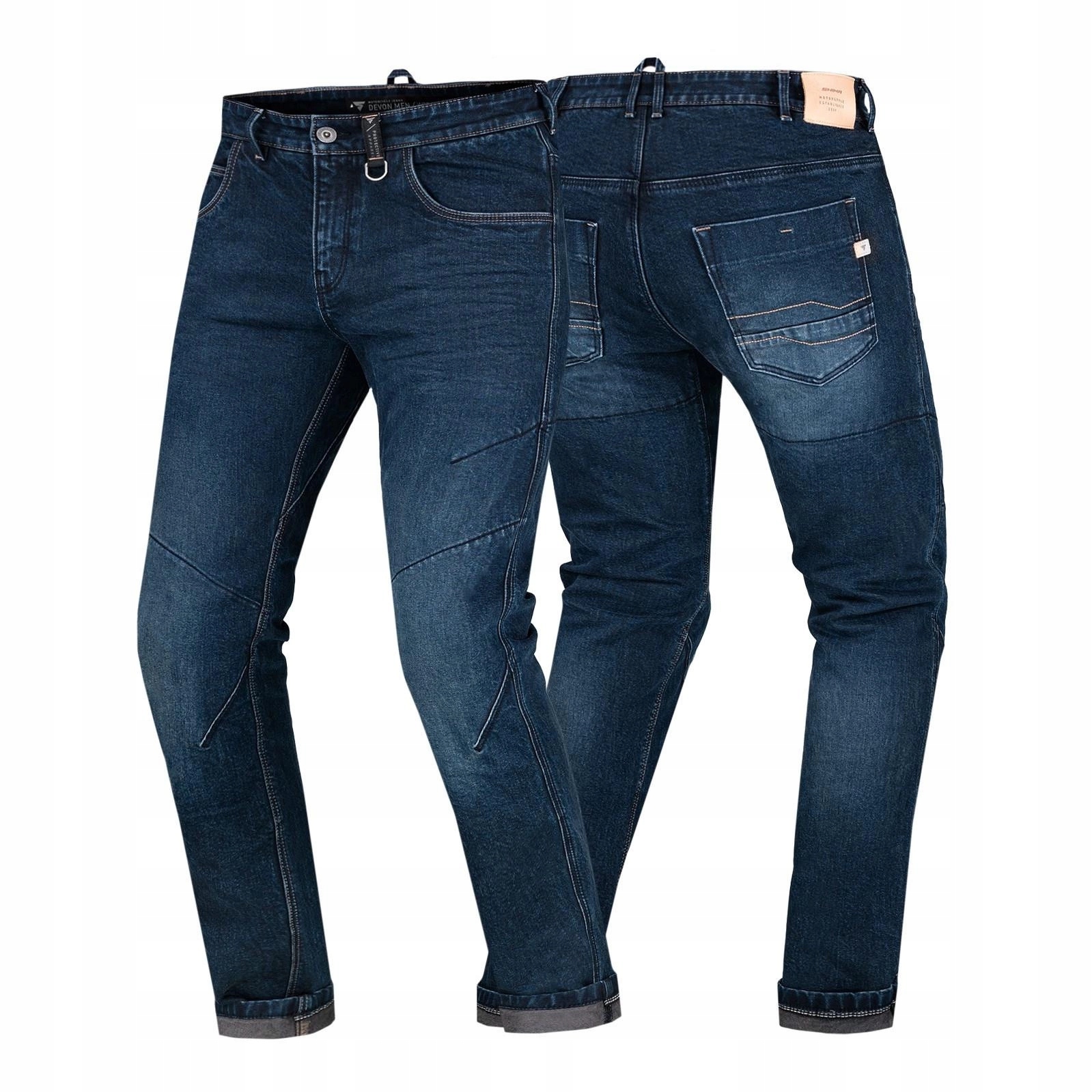 Jeansy SHIMA DEVON DARK BLUE motocyklowe GRATIS Materiał jeans