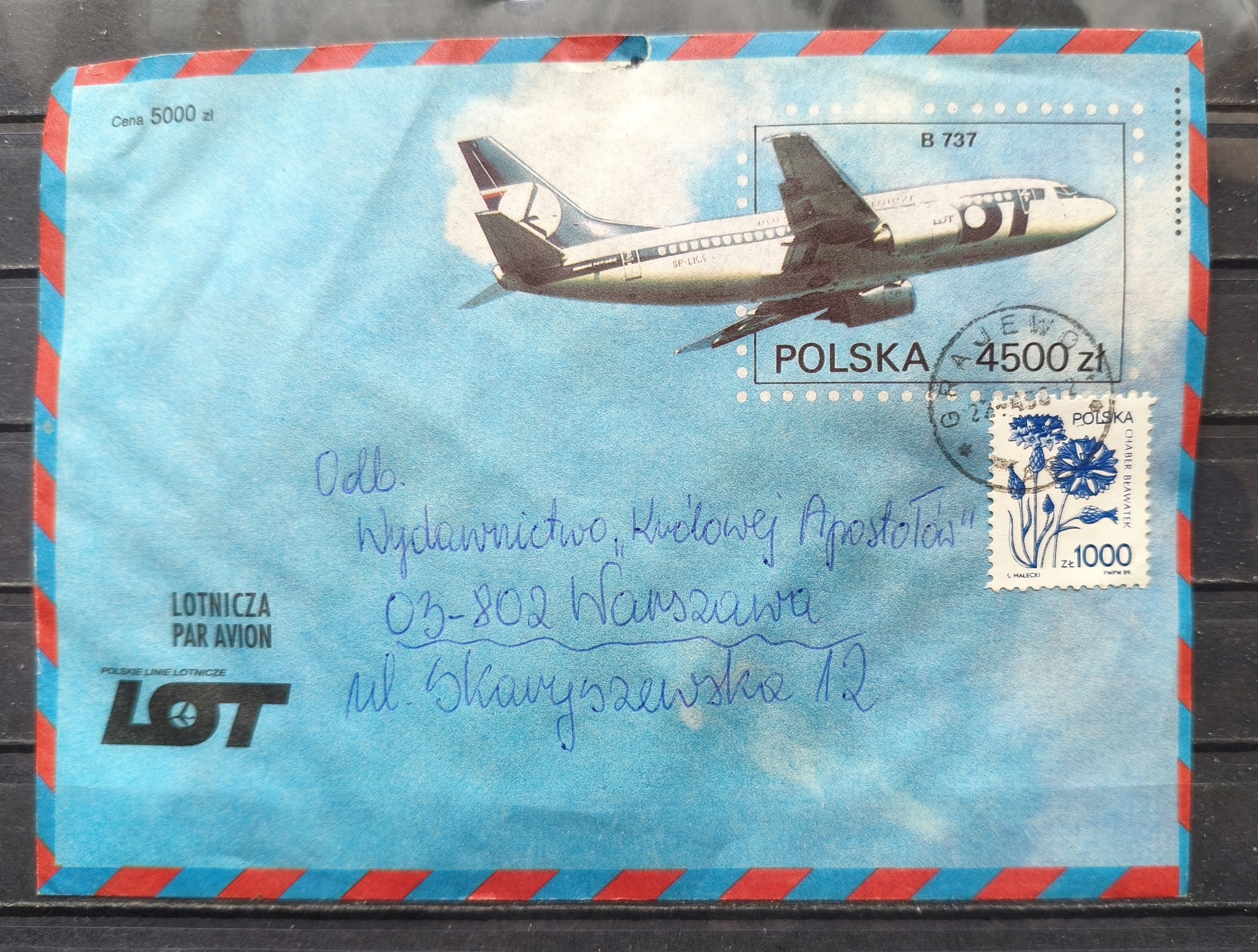 POLSKA. Koperta listu lotniczego LOT