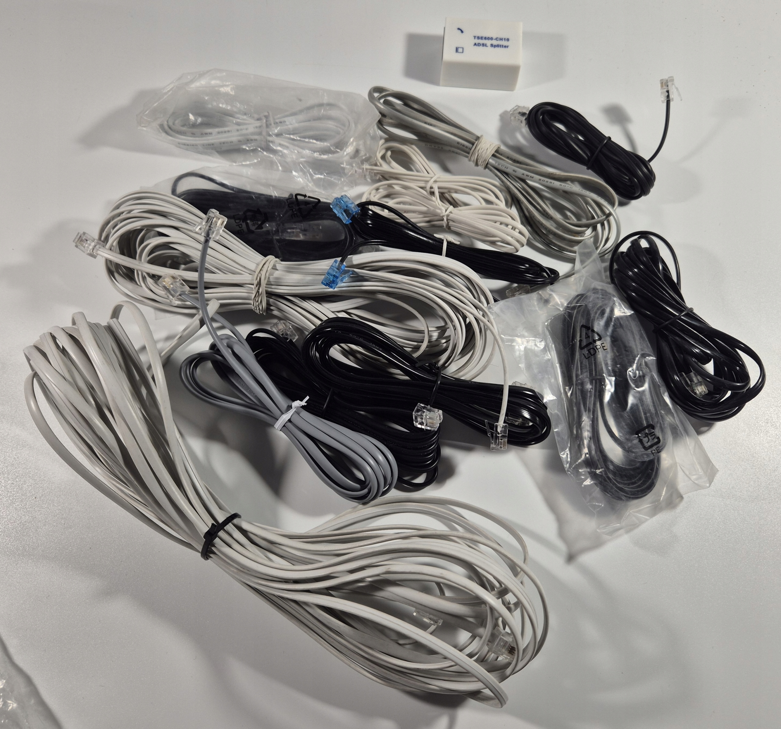 Kable Telefoniczne RJ11 różne długości - 11 sztuk